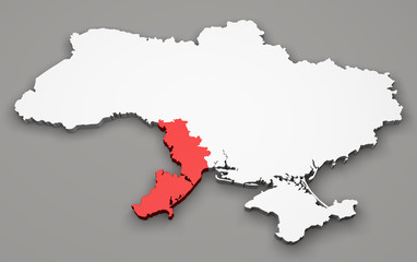 Mappa Ucraina, divisione regioni, Odessa