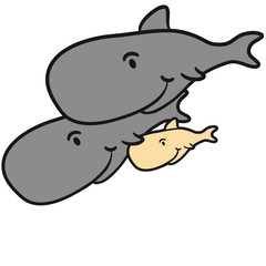 1 Kind Süße Wale Mama Papa