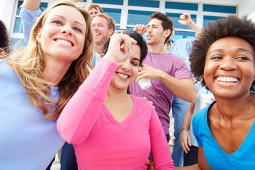 Audience Dancing At Outdoor Concert Performance