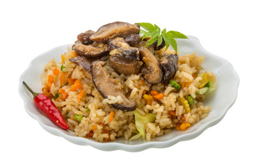 Fried rice with mushrooms