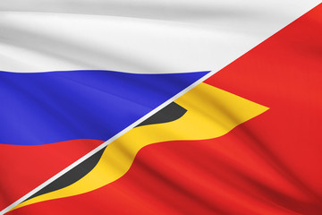 Fototapeta premium Series of flags. Russia and Democratic Republic of Timor-Leste.
