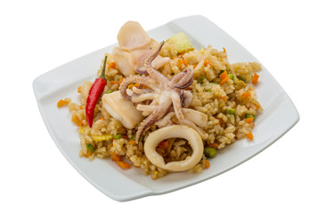 Fried rice with calamari