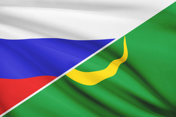 Series of flags. Russia and Islamic Republic of Mauritania.