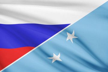 Series of flags. Russia and Federated States of Micronesia.