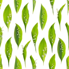 Door stickers Lily of the valley Seamless May Bells