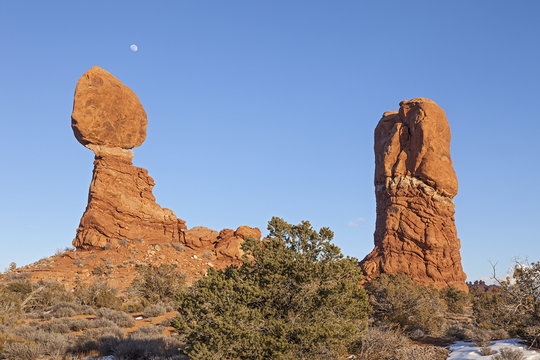 Balanced Rock is Feature at Arches National Park, Utah.