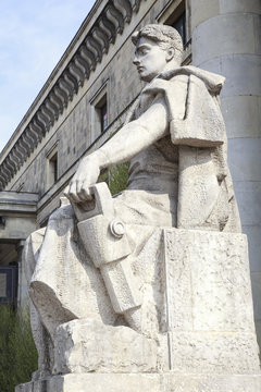 The Worker Statue As Example Of Socialist Realism In Warsaw