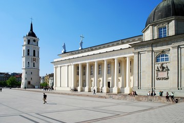 The Cathedral place in Vilnius city on April 26, 2014 - obrazy, fototapety, plakaty