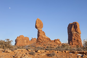 Fototapeta na wymiar Balanced Rock is Feature at Arches National Park, Utah.