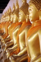 group of buddha statue ,Wat Phutthaisawan , Ayutthaya ,Thailand