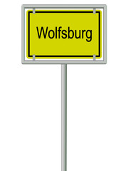 Ortsschild - Wolfsburg
