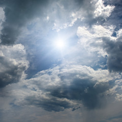sun on blue sky