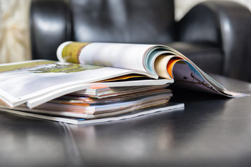 pile of magazines at home - 64449348