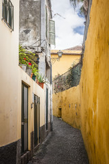 old historic town center of Funchal, Madeira island, Portugal.