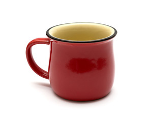 Red cup isolated on white background
