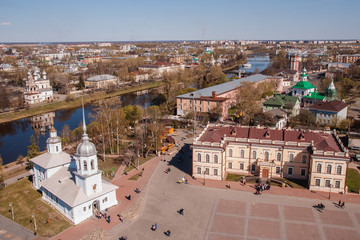 Top view of the church of Alexander Nevsky and lace museum.