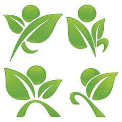 Naklejka premium abstract organic green people