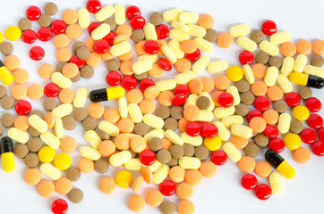 Colorful tablets with capsules