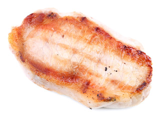 Grilled steak isolated on white