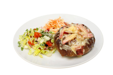 Baked potato and salad