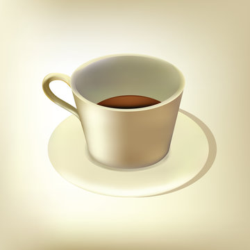 Illustration of realistic cup of coffee