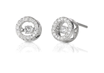Diamond Halo floating stud earrings