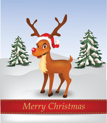 Obraz premium Raindow Illustration with Christmas Text