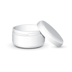 Cream, Gel Or Powder, Light Gray, White, Opened Empty Jar Can