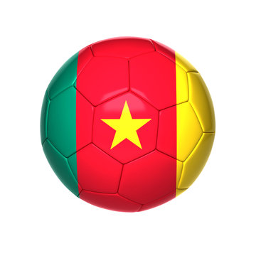 football ball with cameroon flag