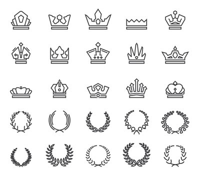 Icons wreaths and crowns