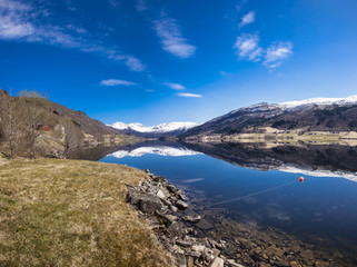 Fototapeta na wymiar View of Oppheimsvatnet, Voss, Norway