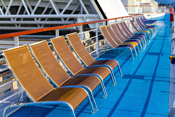Chairs on promenade deck