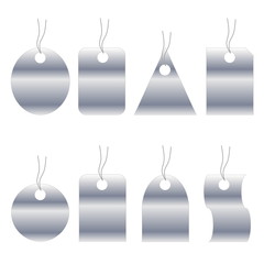 Set of silver labels