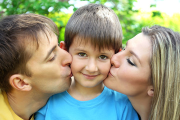 Happy family in the park