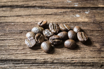 Coffee on wooden background