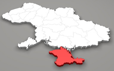 Mappa Ucraina, divisione regioni, Crimea