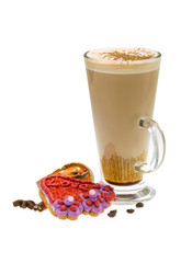 Coffee with valentine pastry