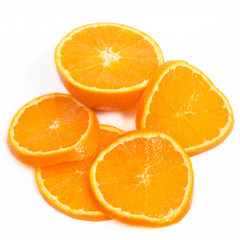 Sliced Orange on White