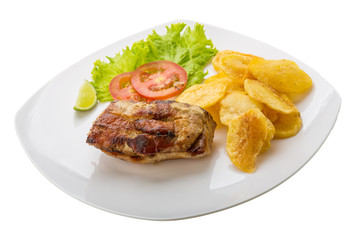 Grilled pork with potato