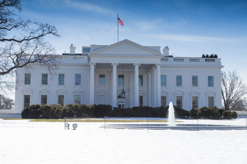 Washington, DC - White House front yard in Winter - obrazy, fototapety, plakaty