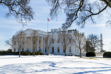 Washington, DC - White House and Washington Monument in Winter