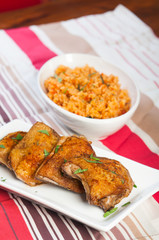 crispy herbed chicken with java rice