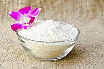 Obraz na płótnie Canvas Bowl of Thai jasmine rice