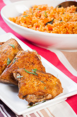 crispy herbed chicken with java rice