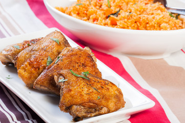 crispy herbed chicken with java rice