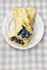 Crepes with blueberries