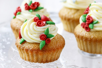 Beautiful rose cupcakes