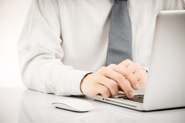 Businessman using laptop