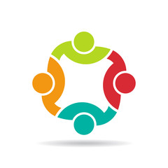 Team 4 congress logo.Concept group of connected people