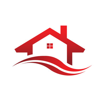 Red house real estate logo image